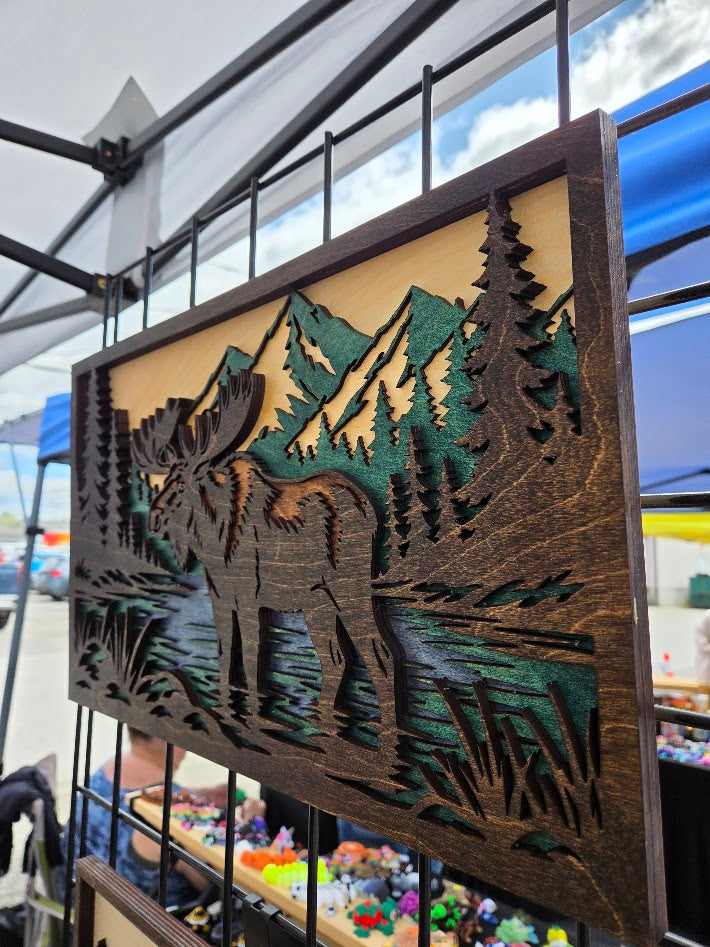 Moose Layered Wall Art