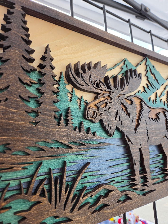 Moose Layered Wall Art
