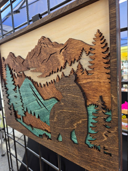 Bear Layered Wall Art