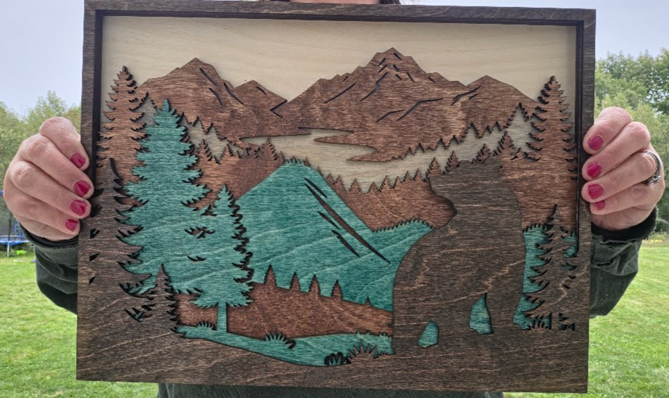 Bear Layered Wall Art