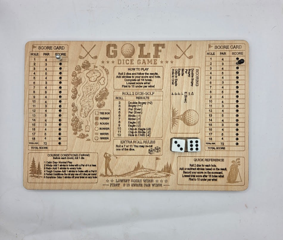 Dice Golf Wooden Game