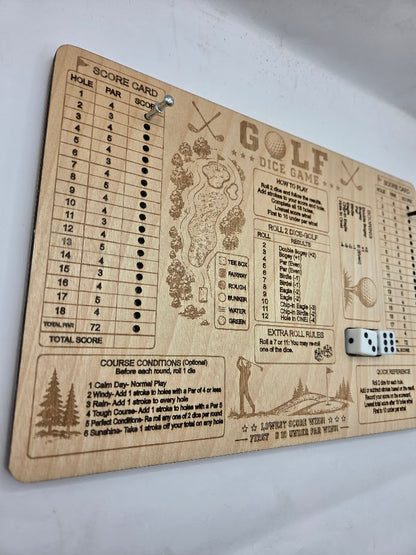 Dice Golf Wooden Game