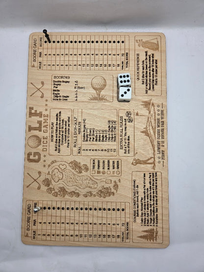 Dice Golf Wooden Game