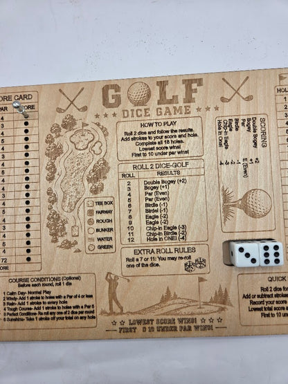 Dice Golf Wooden Game