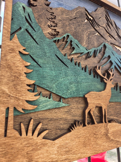 Deer Layered Wall Art