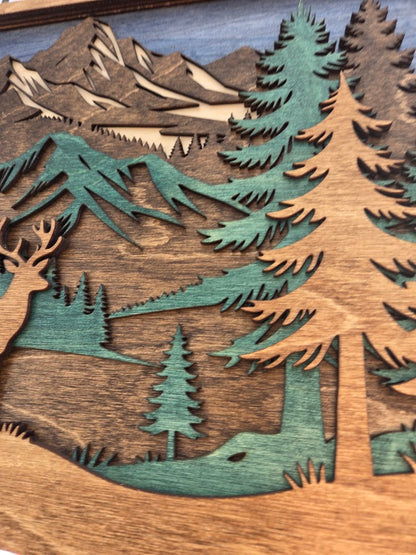 Deer Layered Wall Art