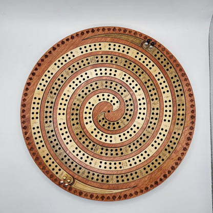Double Spiral 4 Track Cribbage Board