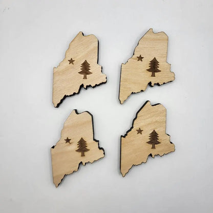 Maine Flag in State Magnet