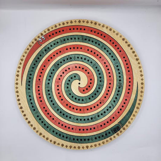 Double Spiral 2 Track Cribbage Board