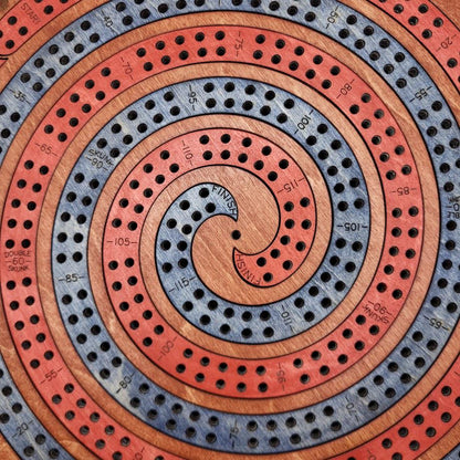 Double Spiral 4 Track Cribbage Board