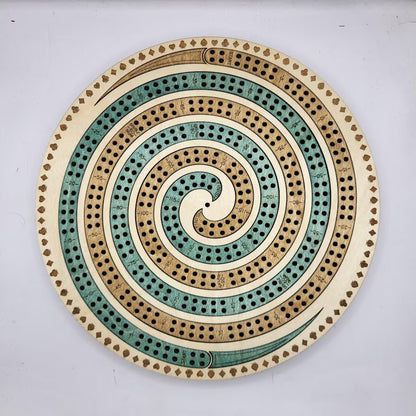 Double Spiral 4 Track Cribbage Board
