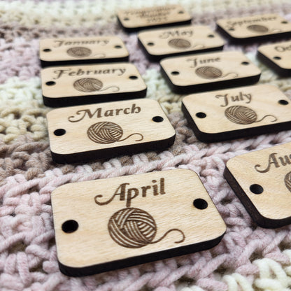 Temperature Blanket Month Buttons Rectangle