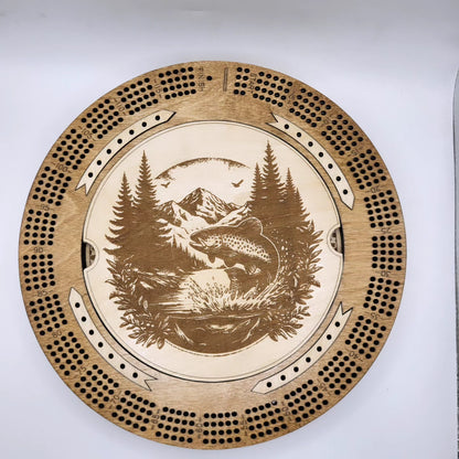 Round Cribbage Board