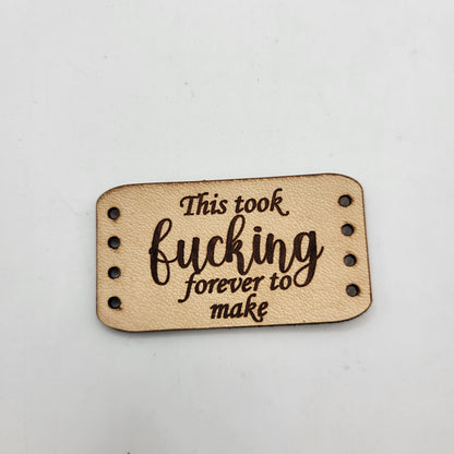 This took fucking forever to make leather tag