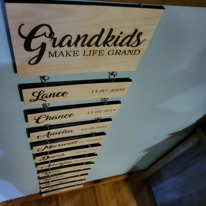 Grandkids Make Life Grand Hanging Sign