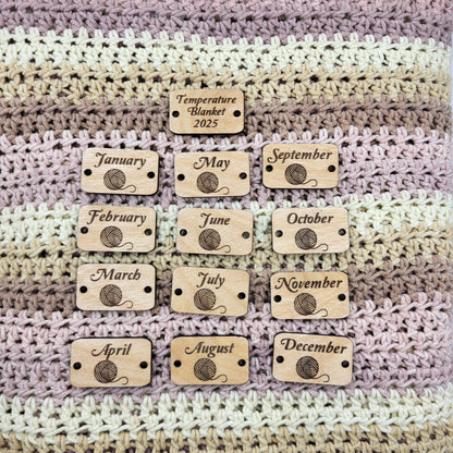 Temperature Blanket Month Buttons Rectangle