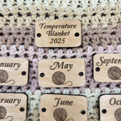 Temperature Blanket Month Buttons Rectangle