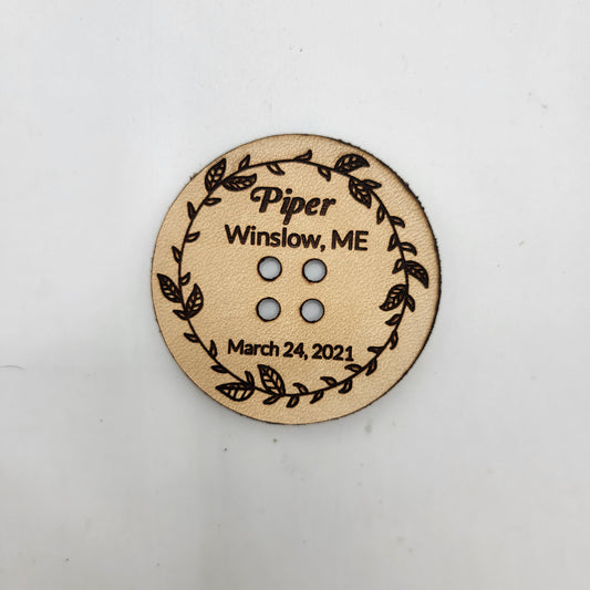 Leather Round Button