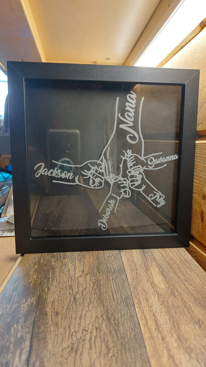 Custom etched shadow box