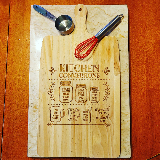 Cooking Conversion Board Kitchen Conversion Cutting board – WillowberryWorkshop