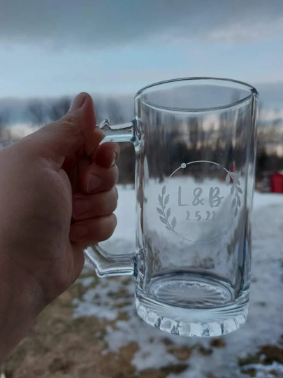 Wedding glassware - Initials and names