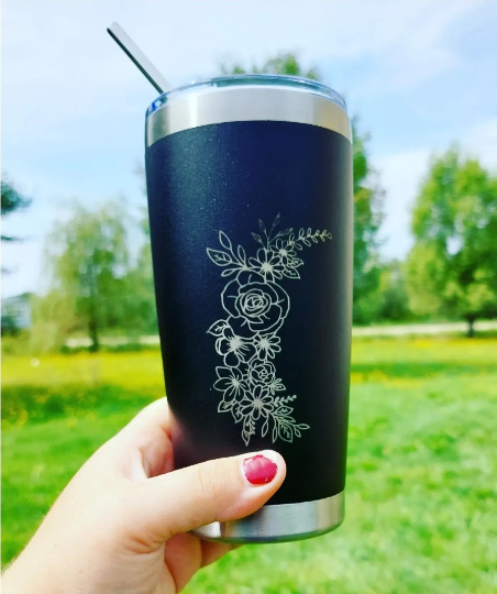 Floral insulated tumbler