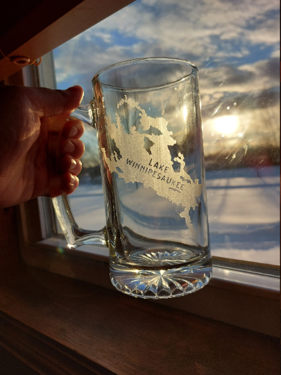 Lake Winnipesaukee Etched glassware